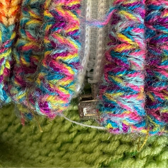 Peruvian Knit Sweater Cardigan Hooded Full Zip Long Sleeve 4 - Picture 10 of 10